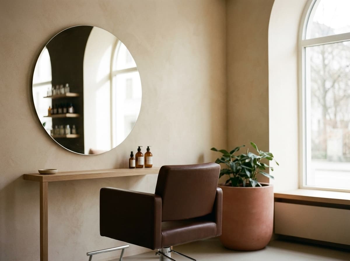 Ruhiges, helles Interieur des Coiffeur Studio Lina in Aarau